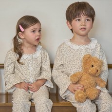 도씨 코튼라이크 아델 긴팔 카라 잠옷 상하의 세트 D-5216