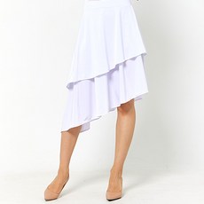 dancedome 水晶斜紋雙層裙 LDS12500, 白色