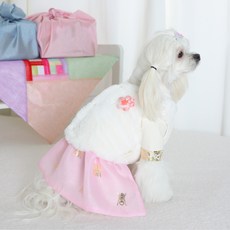 Amy Love's Pet LA Mink White Baeja + 徽章套組, 粉色(徽章)