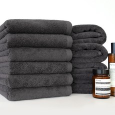 SOFT TOUCH 純棉飯店毛巾, 深灰色, 10個