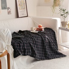 까사베르데 이더 체크 극세사 담요