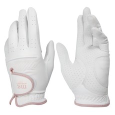 미켈란젤로골프 MICHELANGELO GOLF 女款半羊皮拼接高爾夫手套 (雙手用), 1雙, 白色的