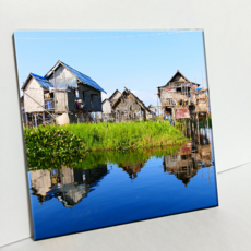 HTP 瓷磚 水中倒影的緬甸房屋 C1798, 1個