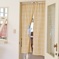 데코토닉 파스텔체크 가리개커튼