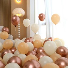 P&B UNITY 氣球 50p 套組 玫瑰金, 1套, 02 玫瑰金 3色混合 B