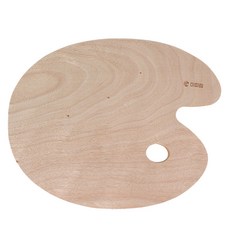 Maparam 圓形木製調色盤 大 MPR-B4050 40 x 50 x 0.5 cm, 1個, 1格