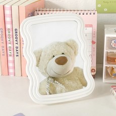 波浪紋桌上型鏡子, 白色