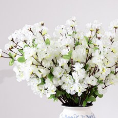 플라워트리 조화 봄 진달래 꽃다발, 크림, 1개