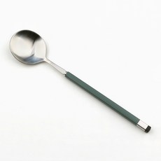 보겐 스퀘어 투톤 실버 커트러리 디너스푼, 올리브, 1개