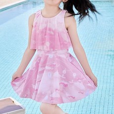 Iyumong 女童 Miho 鯨魚傘狀荷葉邊連身泳裝組