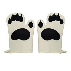 Jundafest 熊掌隔熱手套 2入, 白色, 1套