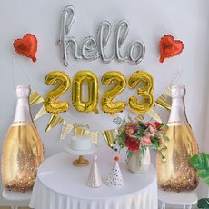 Hello 2023 裝飾組 香檳金, 1套, 混合色