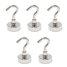 TEAOZ 強力掛勾型磁鐵 5入, 銀