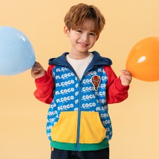 MellyCoco 兒童熱氣球撞色連帽拉鍊外套