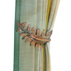 Edenstole 鋼製復古葉子設計窗簾掛鉤, 古銅色, 1個