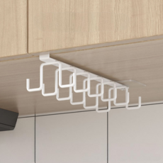 B2WIN 廚房杯架 寬2.5cm, 白色, 1個