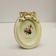 復古家居飾品 新款蝴蝶結橢圓相框 KKJJ095, 白色, 1個