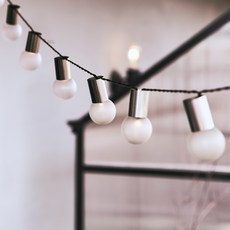 Hello Dot 金色球型燈泡串 20顆+遙控器+收納袋+電池盒, 香草白(燈泡)