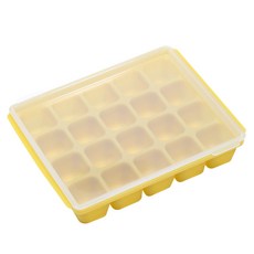 tgm 矽膠副食品冷凍20格分裝盒 15.5 x 12 x 3 cm, 芥末黃色, 1個