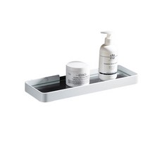 에버하우스 북유럽 무타공 심플 욕실유리선반, 화이트, 1개