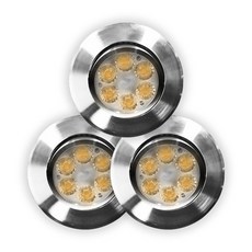 LED一體式崁燈 MR 7.62cm 5W 燈泡色, 鍍鉻, 3個