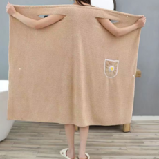보마리 목욕 타월 샤워 가운, 카키, 1개