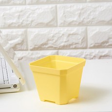 홈플로우 알록달록 플라스틱 화분, 옐로우, 1개