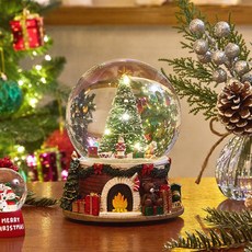 Modern House 聖誕樹壁爐水晶球氣氛燈, 混合色, 16.5cm, 1個