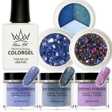 Chic Fit 美甲亮點沙龍美甲完美組合 藍色紫色, 1套, 7種凝膠美甲材料