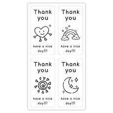 꼬까 큐티 감사 스티커 4종 x 200p 세트, 01 굿데이, 1세트