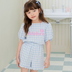 Bebezoo 女童款Aloha格紋上下套裝