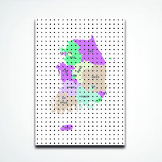 takongpan 室內裝飾圖像世界地圖 大韓民國 洞洞板 韓國 我 420 x 600 cm A2