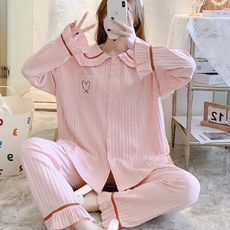 孕婦荷葉邊哺乳睡衣+睡褲