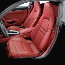 AIMBAN Be Slim Porsche 911 992 專用汽車坐墊 駕駛座 + 副駕駛座套組, 紅色, 1套