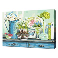 ECO SOLE DIY油畫 馬里拉的房間 玄關桌 靜物畫 30 x 40 cm, 20色, 1個