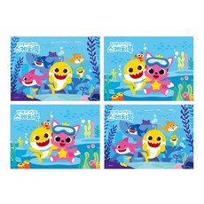 Pinkfong 碰碰狐 鯊魚家族可撕式著色本 4入, 345 x 248 毫米, 30張