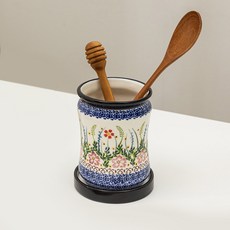 프라카 폴란드풍 도자기 수저통, 라벤더, 1개