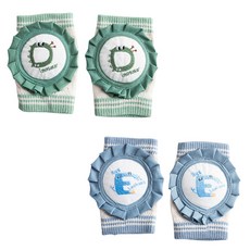 JOY MULTI 兒童造型護膝, 綠色 字母D款+藍色 字母E款, 2組