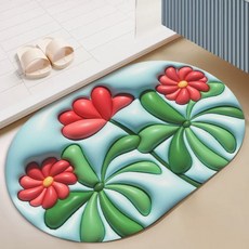 BRINCH 빨아쓰는 3D 입체 디자인 규조토 논슬립 발매트, 타입5901-39