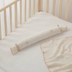 AiRabbit 嬰幼兒用純棉長抱枕 含枕芯 糖果造型, 蘋果刺繡