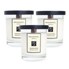 SEASONEL 優質黃金蠟大豆蠟燭, 松木&桉樹, 220g, 3罐