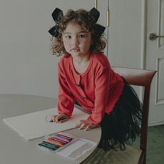 Cordi-i 絲絨紅羅紋針織衫