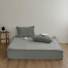 바자르 프리모 토퍼형 극세사 고정밴딩 침대패드, 진그레이