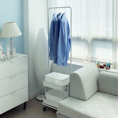 2層移動式推車籃子掛勾, 白色的