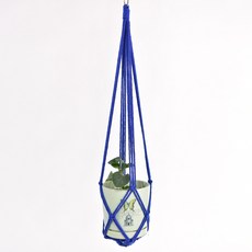 우밍스토어 홈가드닝 코튼 로프 화분망, 블루, 1개