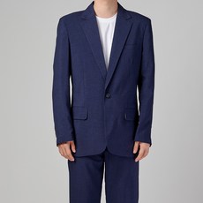 Caponel 男士亞麻日常翻蓋口袋單釦西裝外套 + 長褲西裝套裝 CU3001