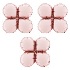 GRABO BALLOONS 基本款 鋁箔氣球 圓形 26cm, 粉紅色, 3個