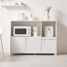 서울소호 LPM 1200 비스트로 주방수납 홈바 선반 렌지대 방문설치, 화이트, 2단