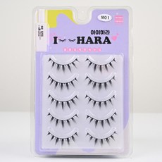 IHara Petit-up 假睫毛 5對 M01 + 膠水套組, 1個, 黑色