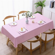 제이에스맘 무지 방수 식탁보, 핑크, 2인(90 x 150 cm), 1개